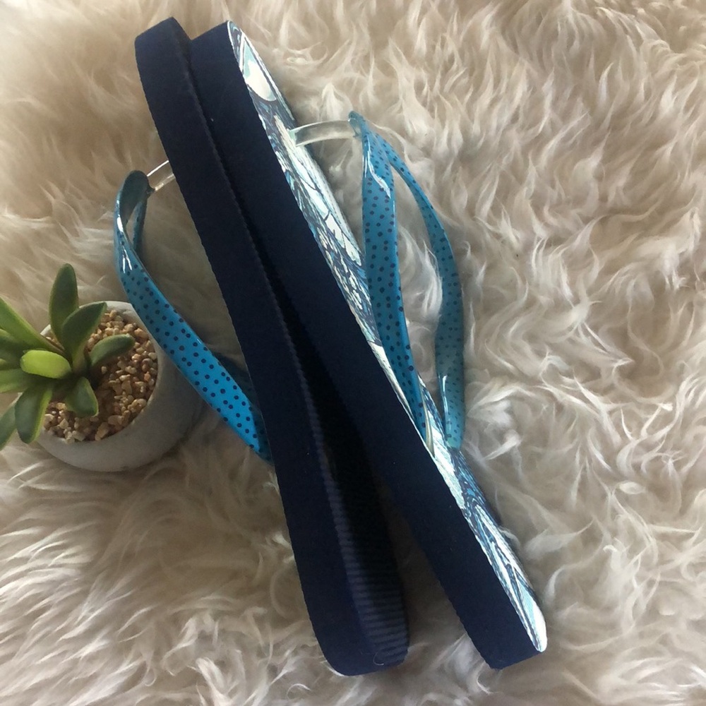 ⚓️VERA BRADLEY⛵️🏝️🐚Beachy Nautical 7-8 FLIP FLOPS 🏖️EUC 🐚 - Picture 6 of 6